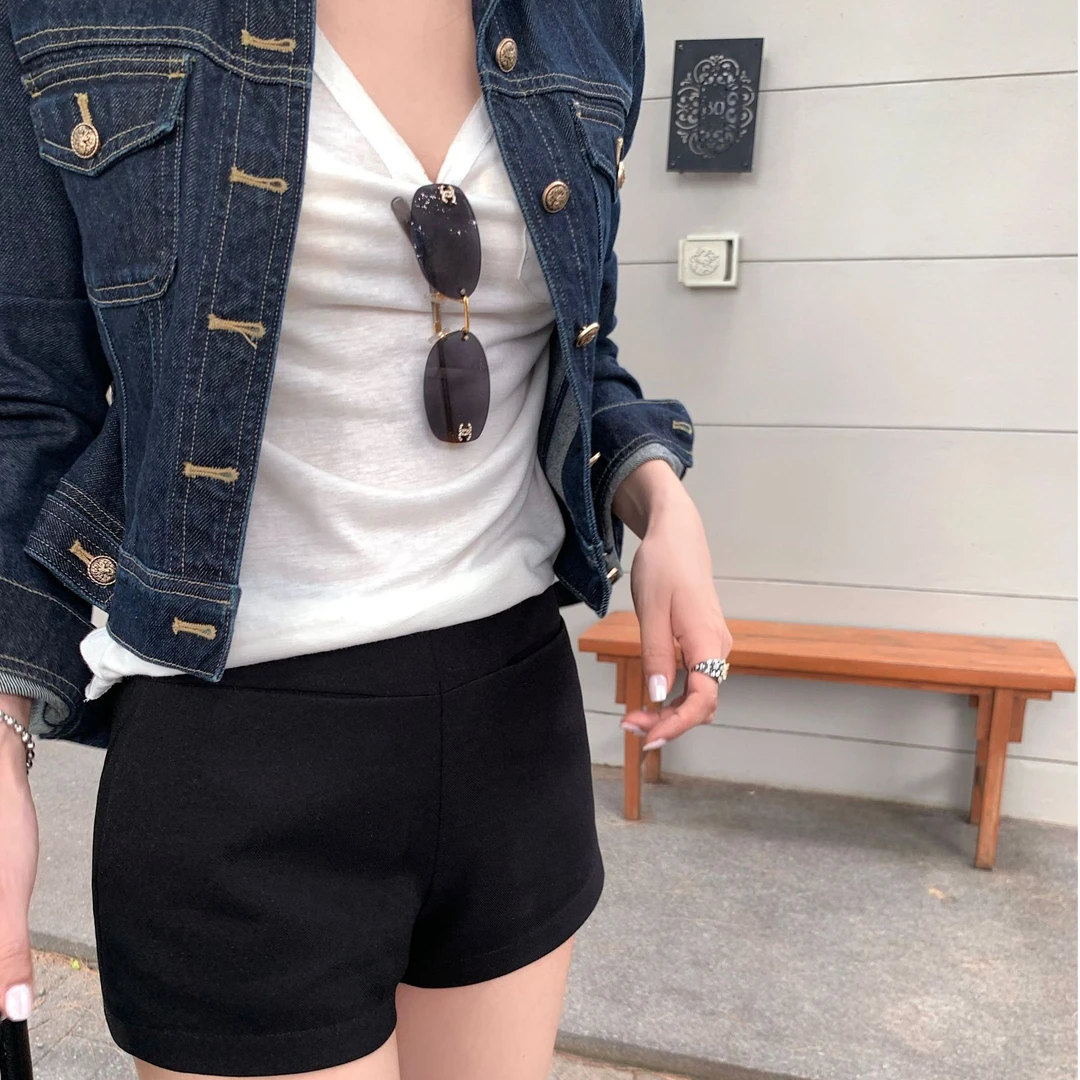 禾呈 早春新款辣妹短袖上衣显瘦修身T恤 90067