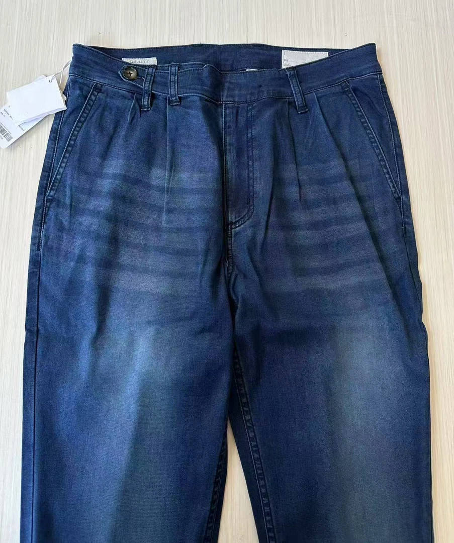 BC夏季薄款纯色蓝色牛仔裤