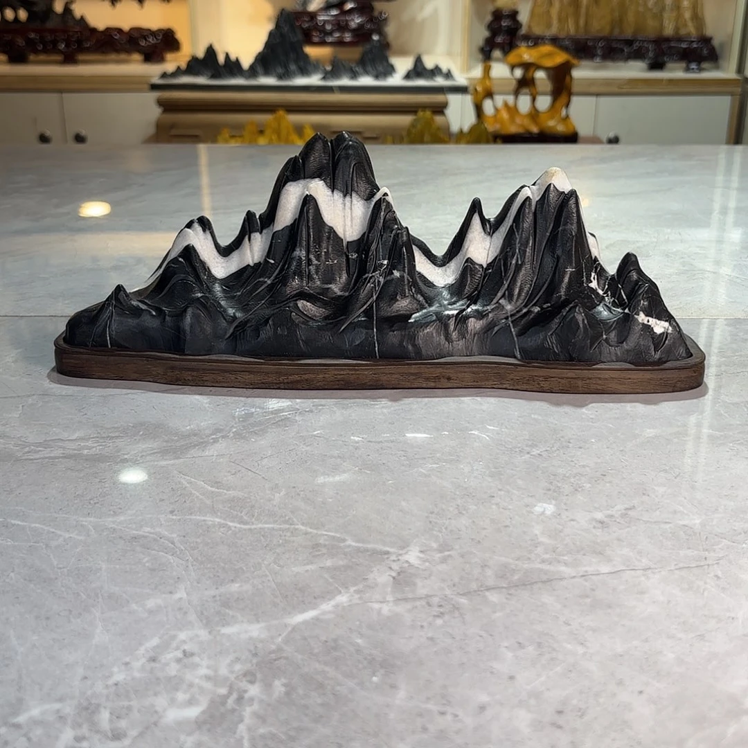 苦***荒灵璧石手工雕刻奇石摆件