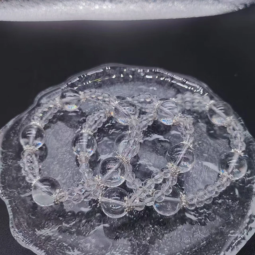 硕夏天然白水晶13-14mm设计款手链多样性发其一SX443