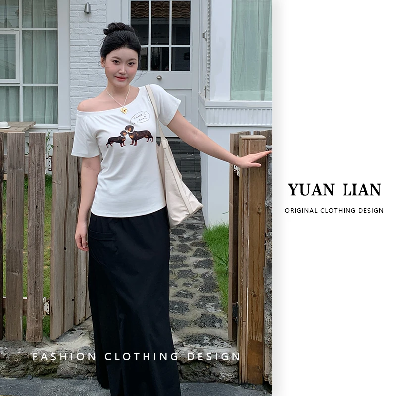 ZOZ糕冷圆脸【漫步者】辣妹风开叉高腰半身裙2025新款修身包臀裙