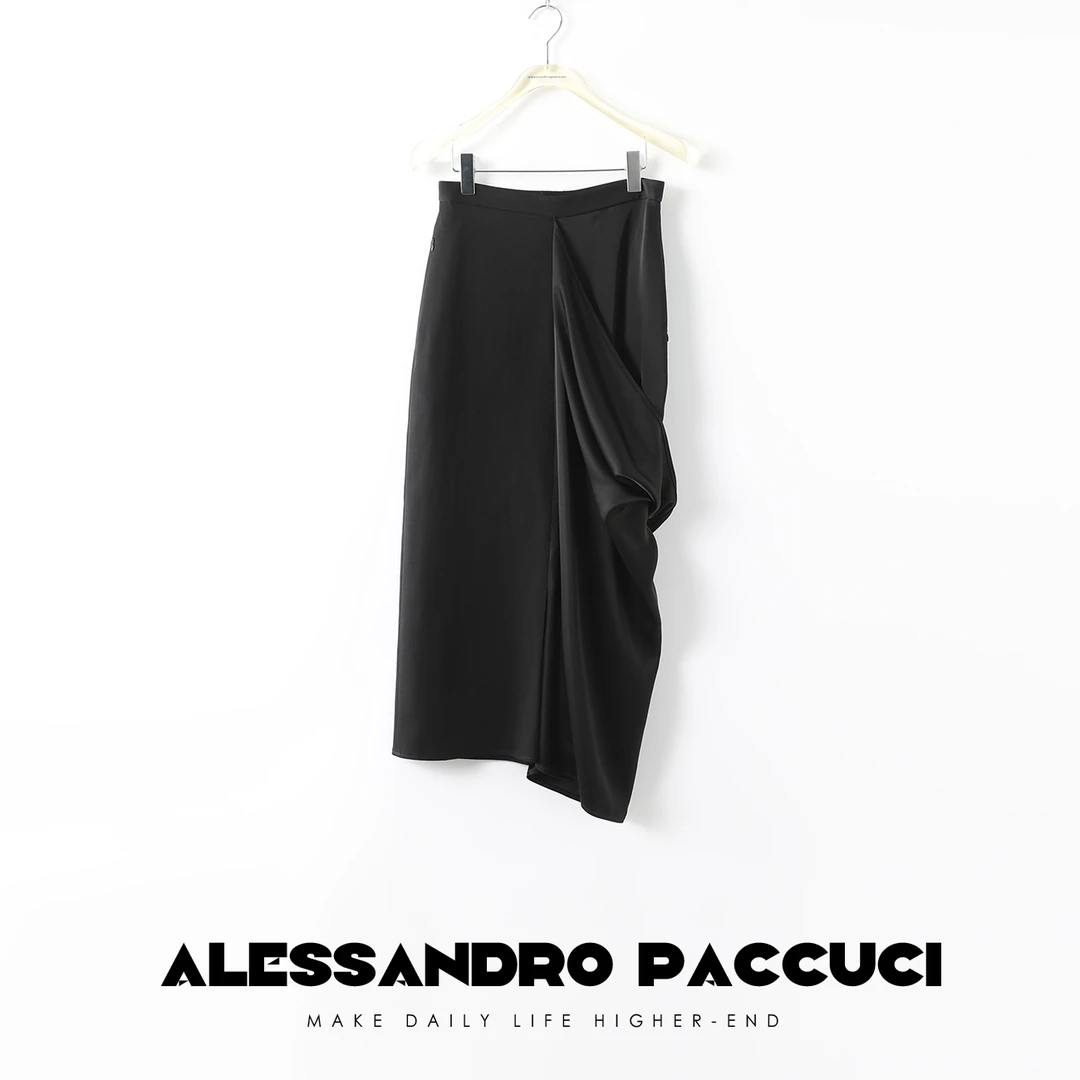 AP洛哥22122X【荧幕女主】羊毛黑色包臀百搭气质显瘦女士半身裙