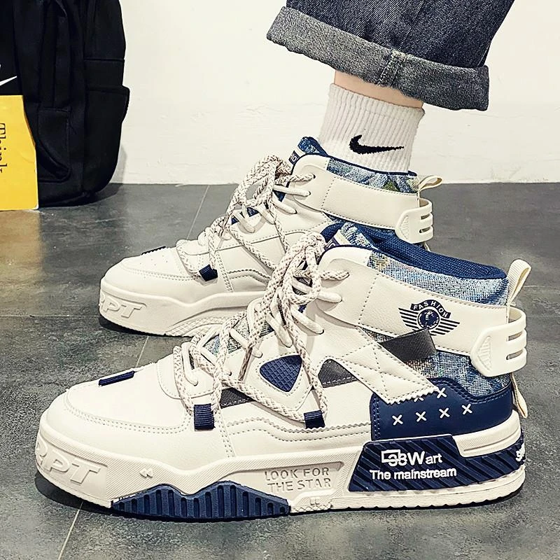高帮鞋子男鞋秋冬季2024新款空军aj一号篮球款休闲板鞋男士马丁靴