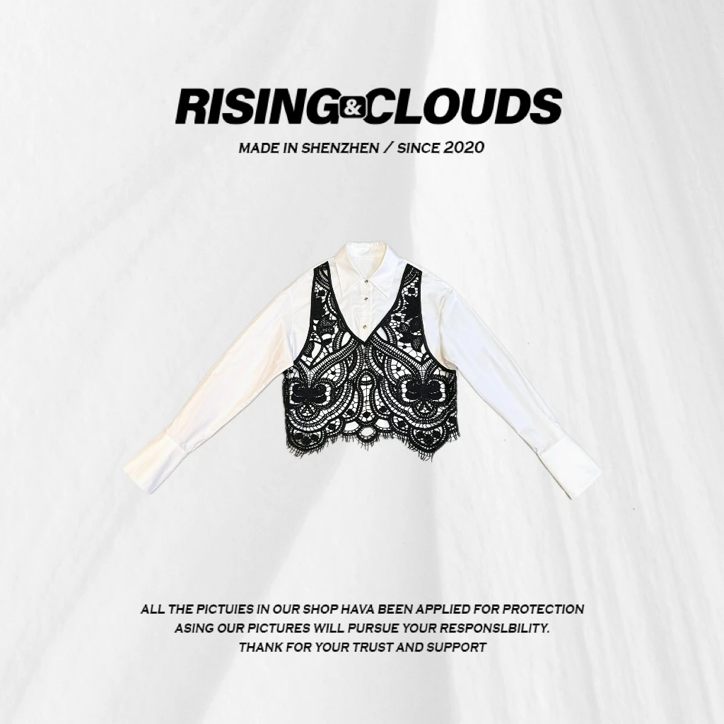RISING&CLOUDS【小云姐】舒适百搭时尚显瘦假两件衬衫020247