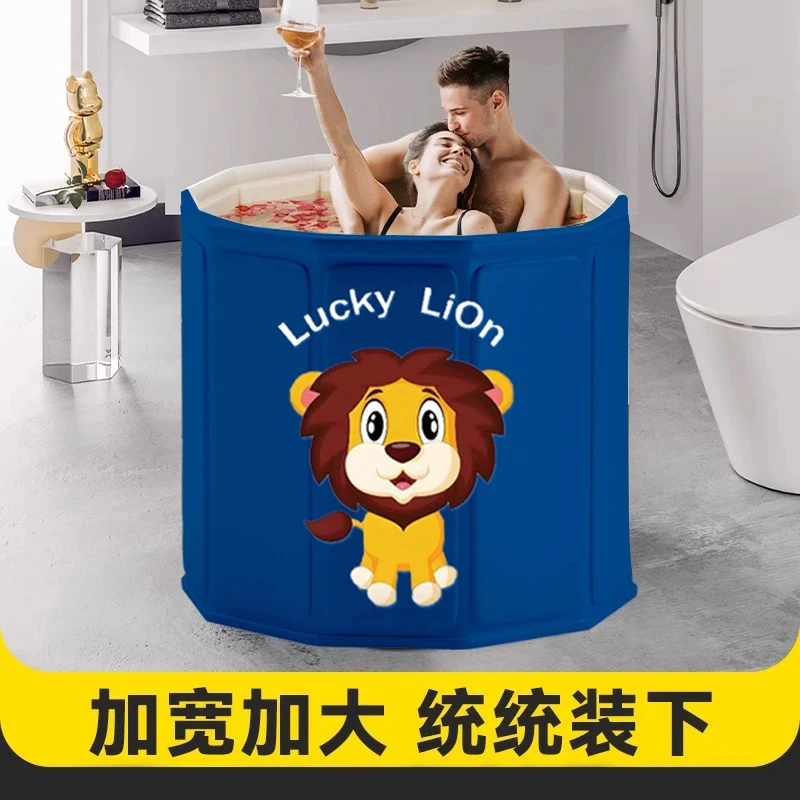 2025冬款加厚免安装泡澡桶家用保温汗蒸可折叠成人浴缸儿童洗澡桶