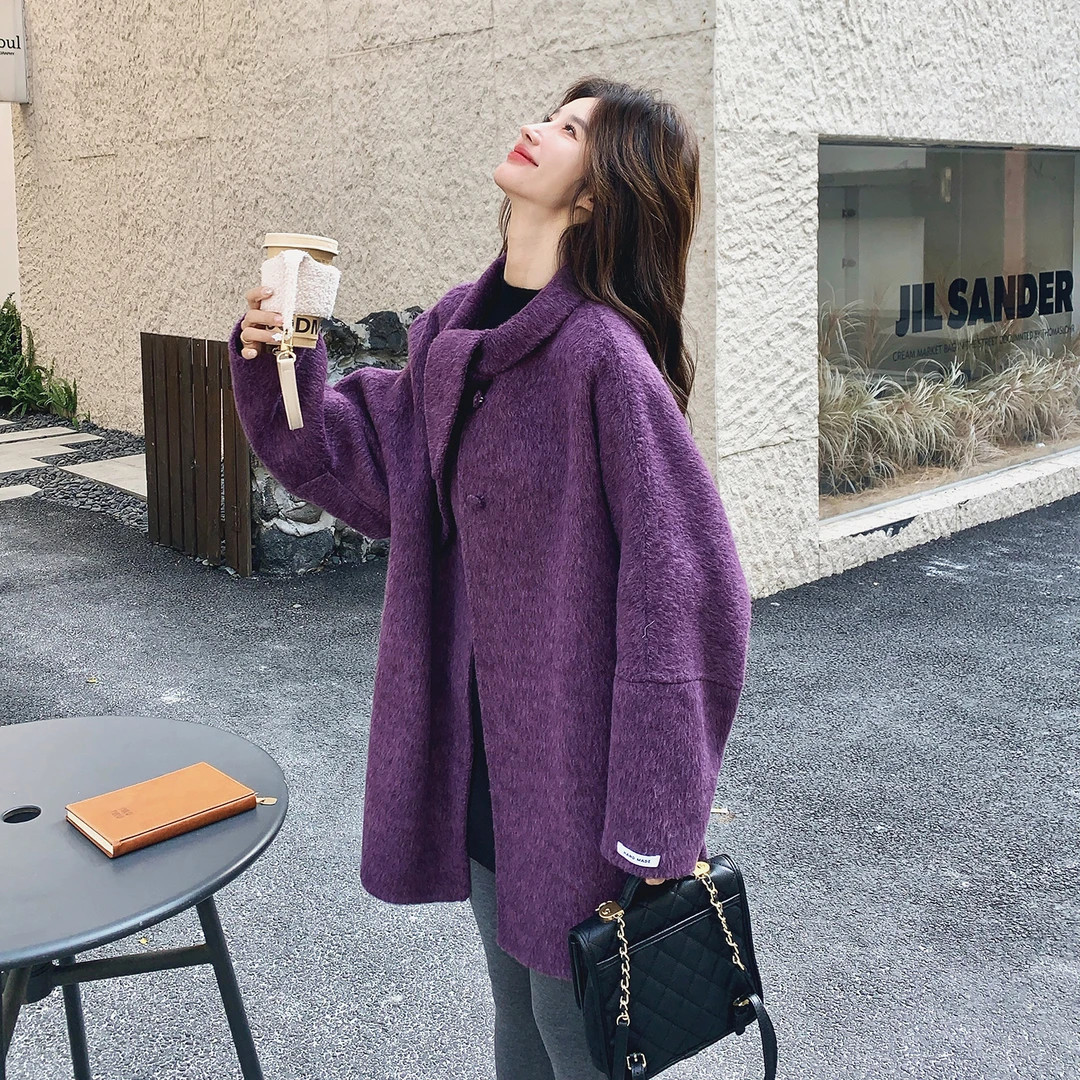 独特漂亮羊毛呢子外套女2025冬季新款韩系千金贵气感中长款双面呢