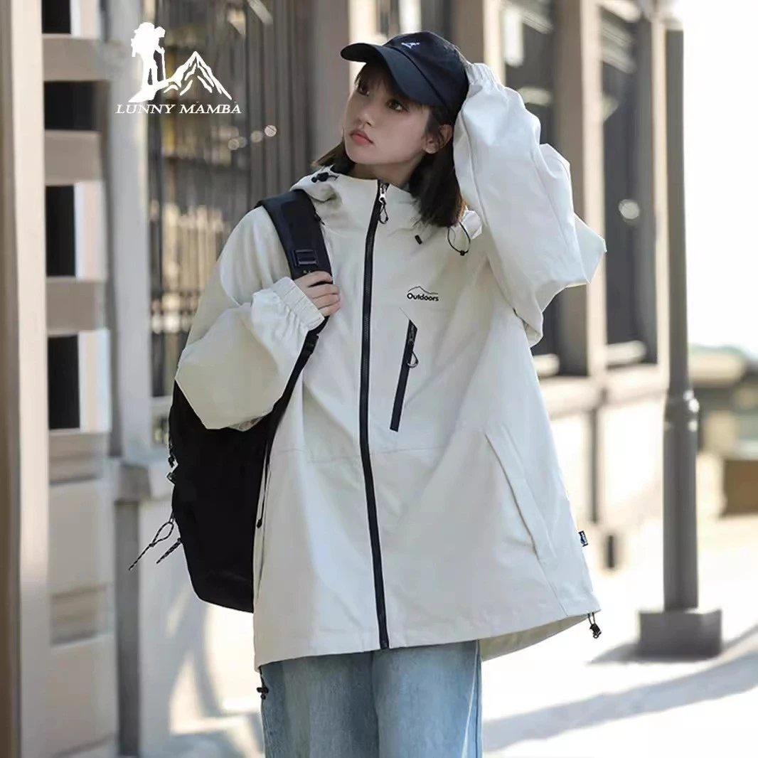 户外冲锋衣女2025新款潮牌情侣防水夹克登山服外套男百搭