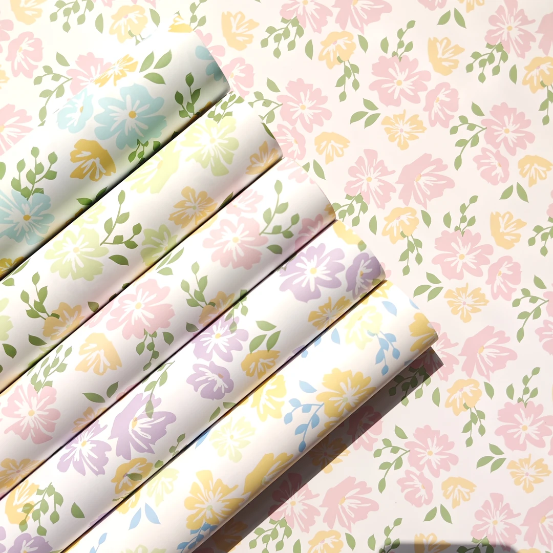 【春野】洛清纸系列田园碎花浪漫丁香防水花束包装纸花店资材