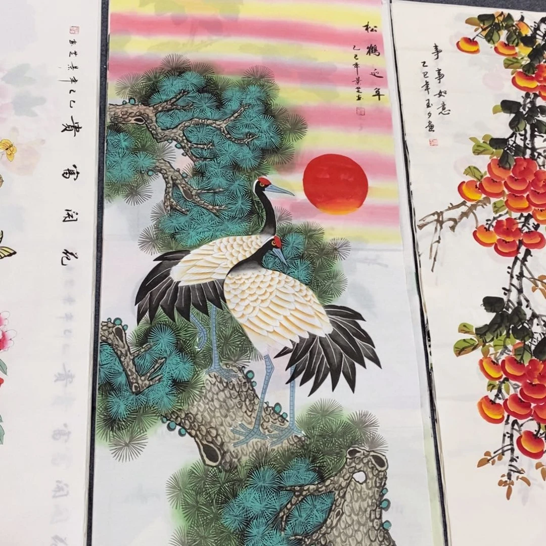 国画尺寸140✖️70四尺精品工笔手绘画