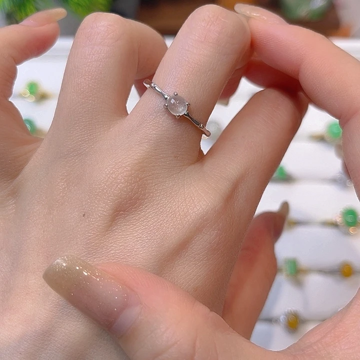 翡翠戒指银S925镶嵌我