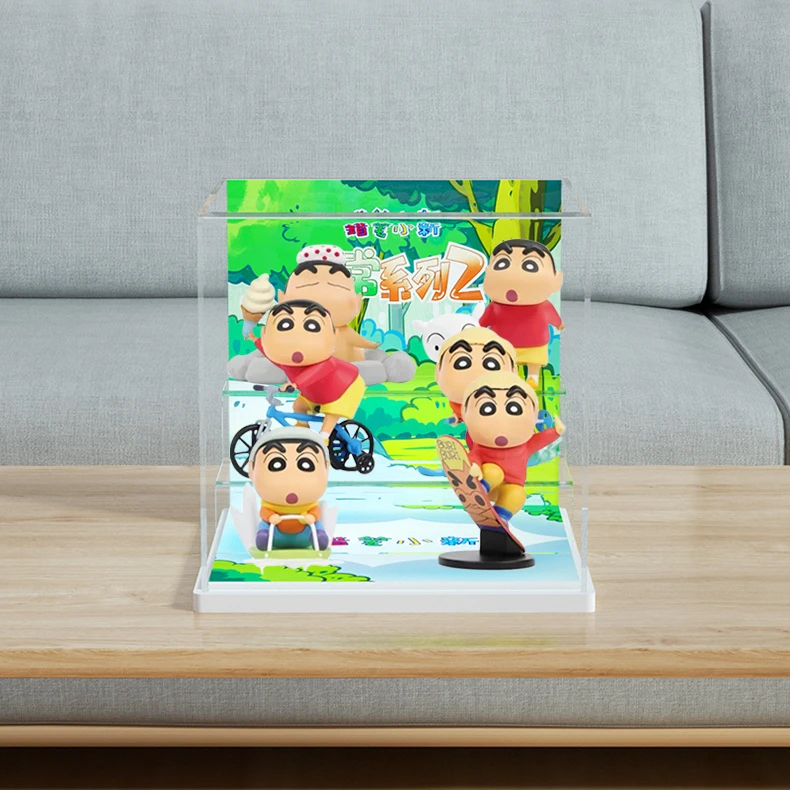 旻悦亚克力展示盒蜡笔小新日常2 盲盒手办玩具收纳架防尘盒罩A416