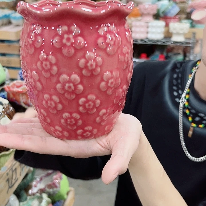 有孔.凑单10元陶瓷花盆发货！