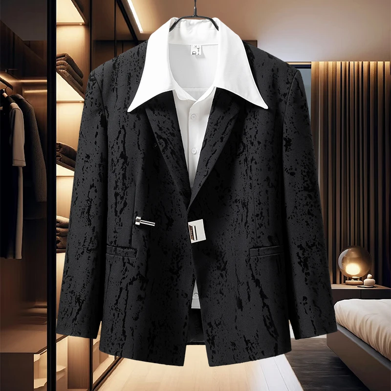 男士西服外套最新款2025爆款休闲西装高级感款时髦帅气西服春秋季