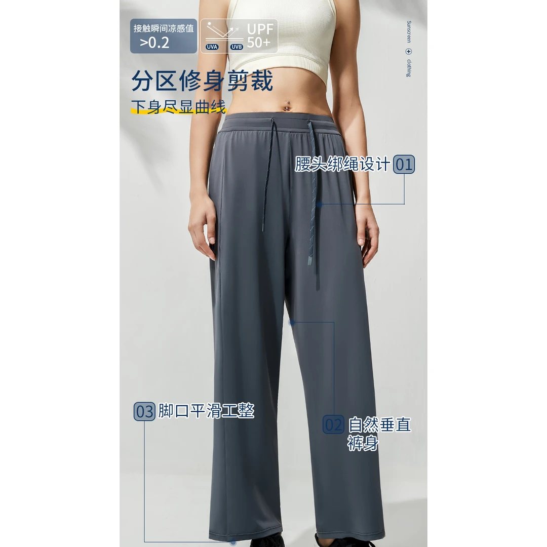 B 门店34&9！冷萃休闲裤」原纱UPF50+7A抑菌薄荷凉感防晒裤 C22601