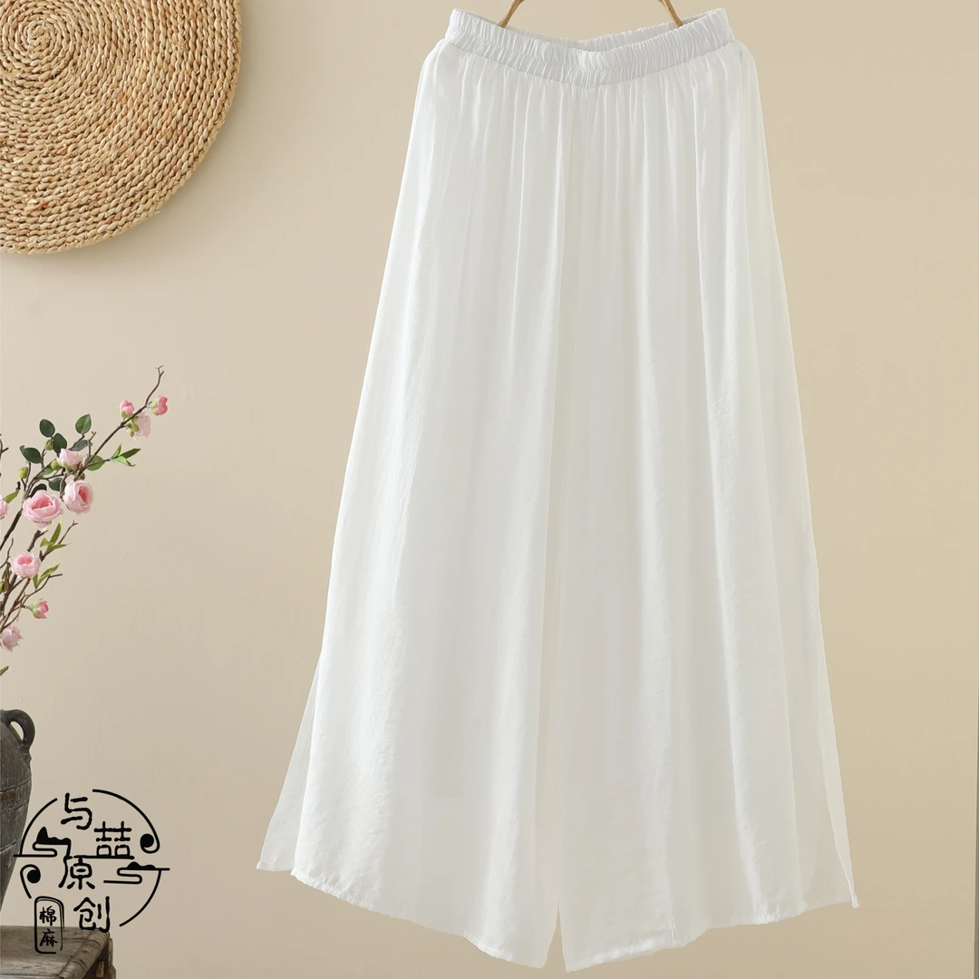 与喆原创【仙仙裤】双层秋款夏季宽松气质百搭休闲高腰显瘦凉凉裤