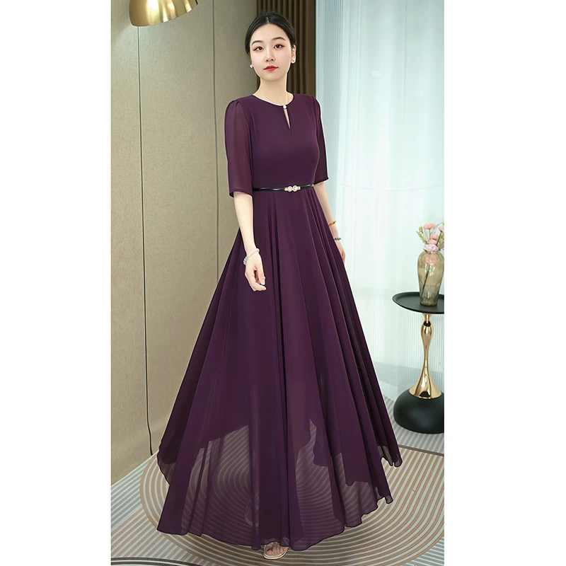 长款大摆连衣裙夏季新款高贵气质显瘦婚礼结婚优雅气质显瘦新娘