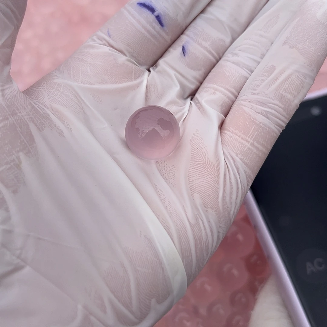 Q***士水晶未镶嵌手链天然粉水晶通孔