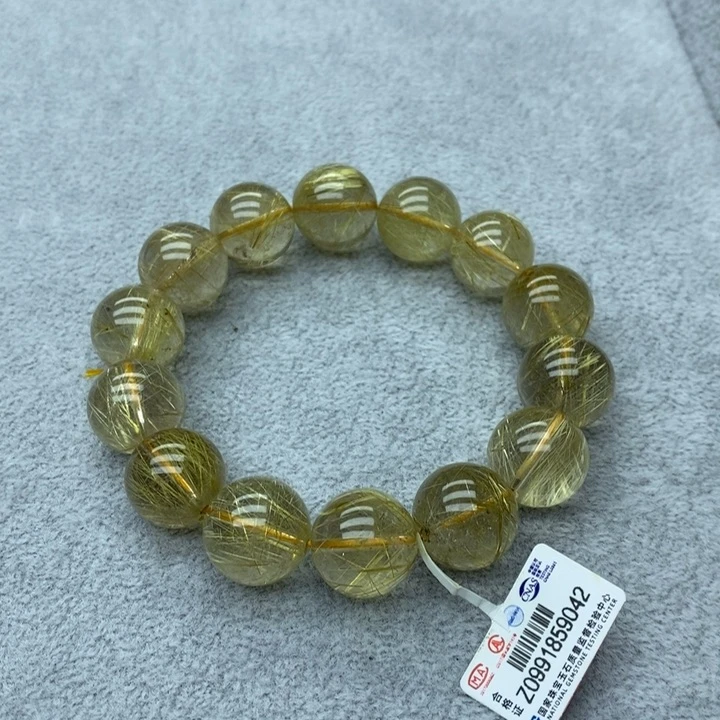 水晶手链未镶嵌金发晶16.8