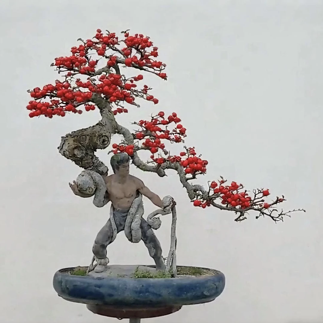 不含植物李小龙黄飞鸿石湾公仔陶瓷人物摆件人物盆景绿植