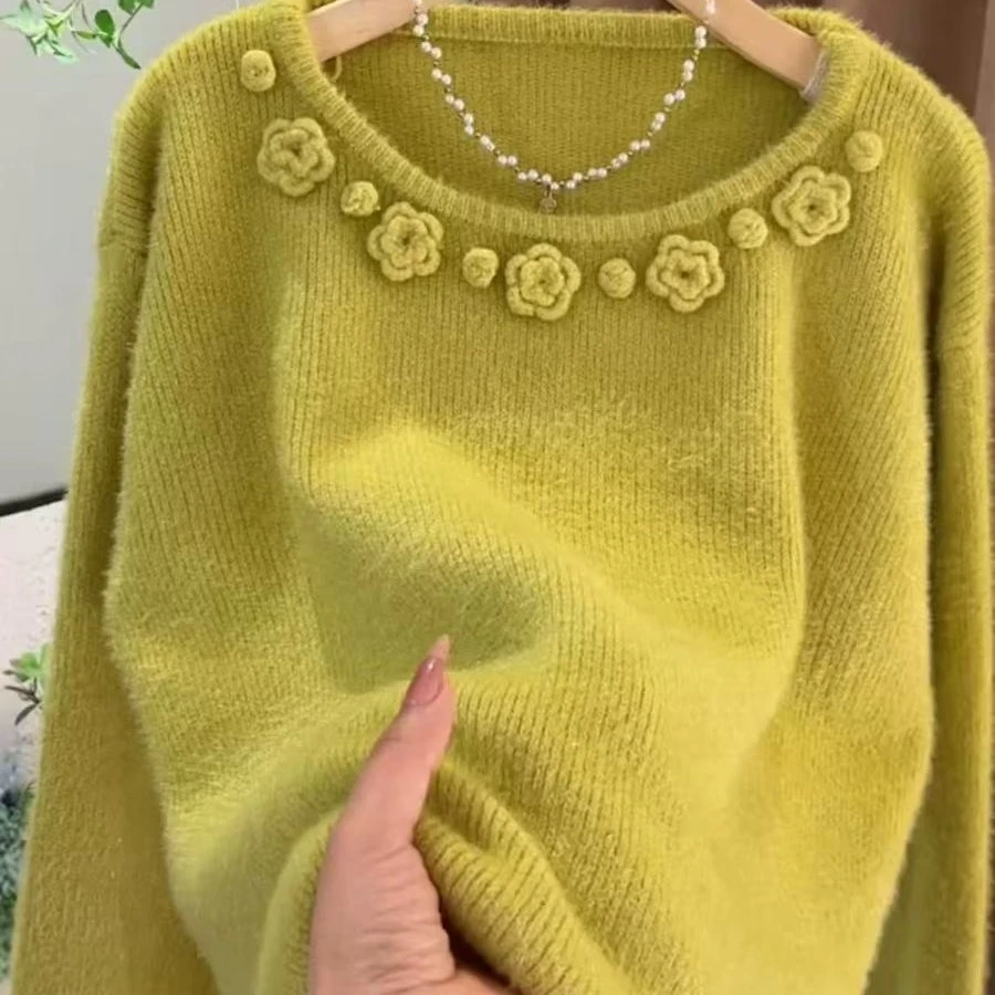 立体花朵毛衣5115