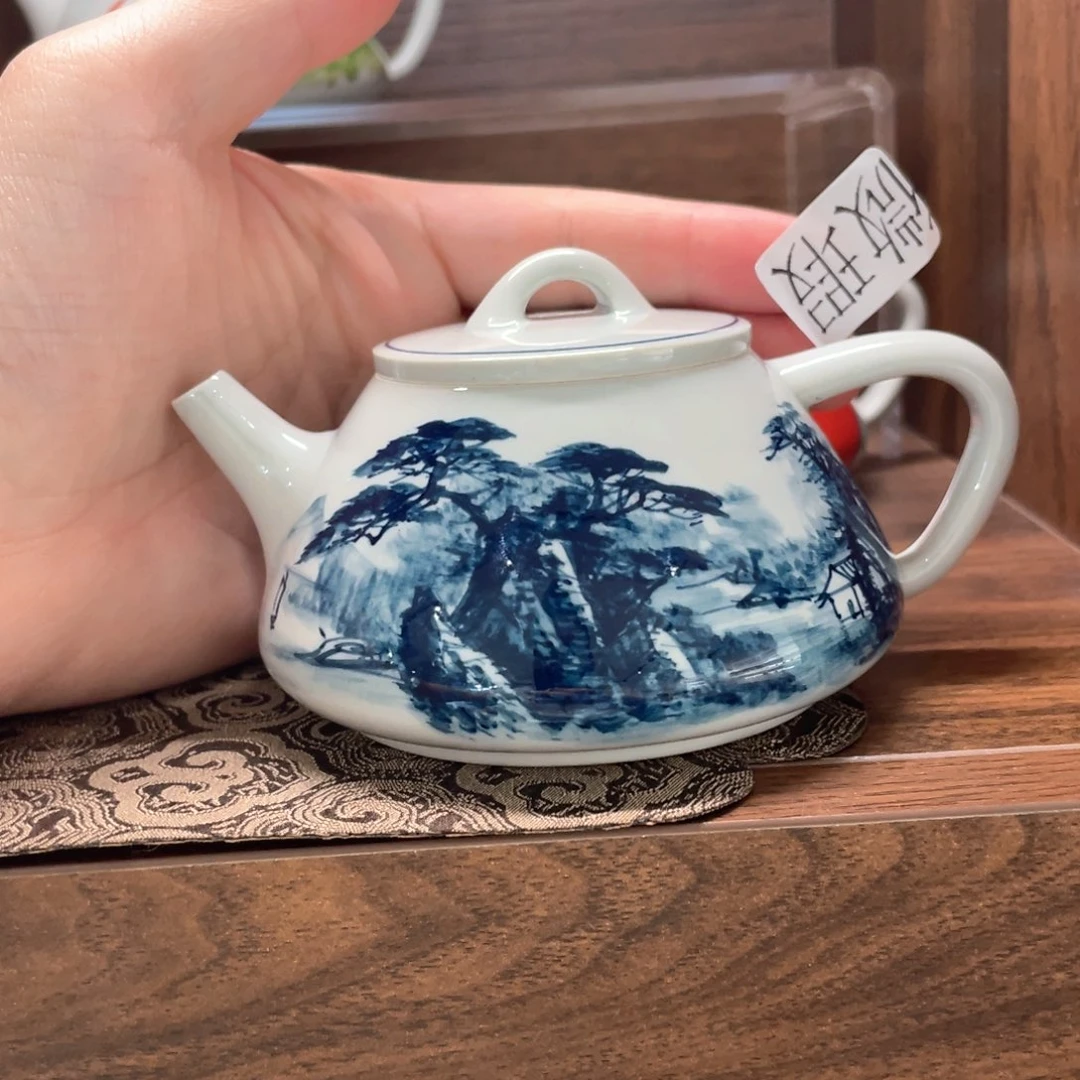 釉下手绘茶具微瑕