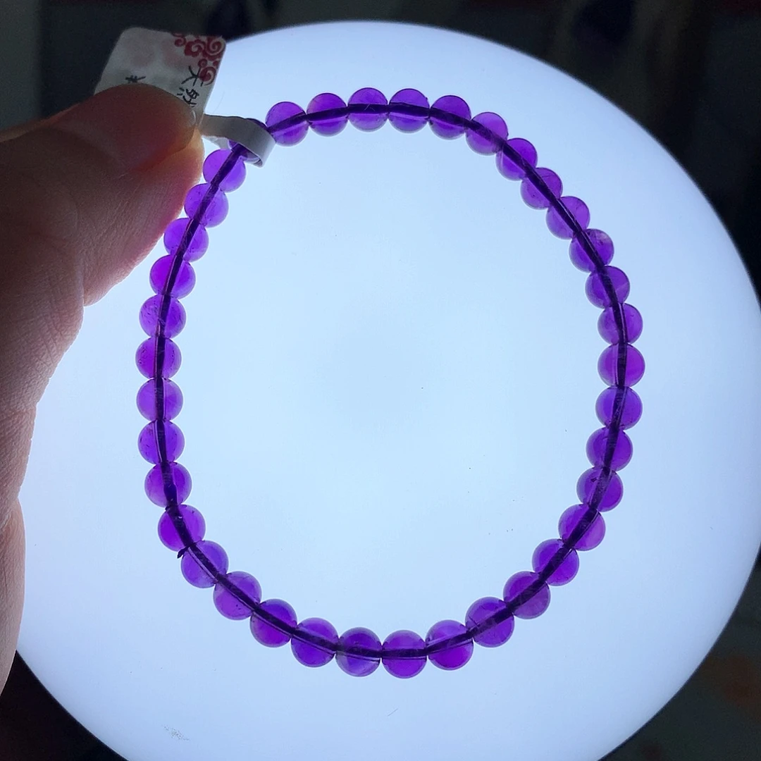 珠宝半成品紫晶未镶嵌L乌拉圭手串5mm