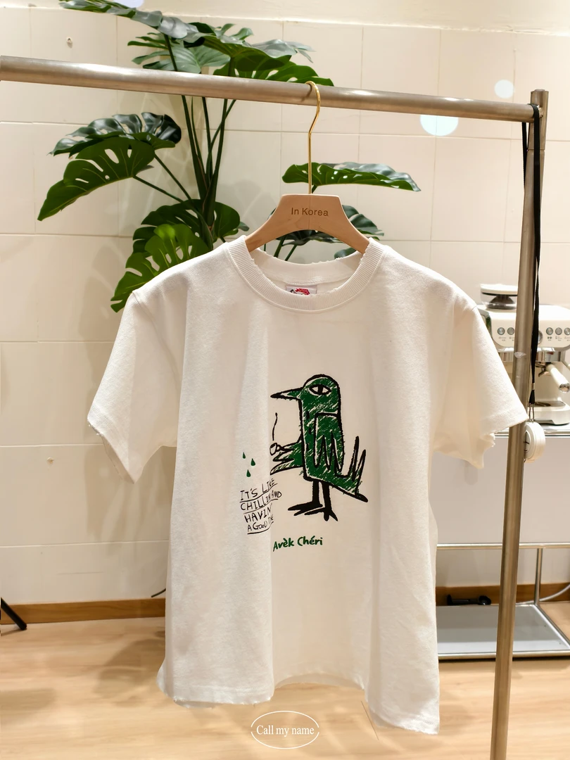 韩国代购. 公鸡家  小绿鸟  短袖 L25050201