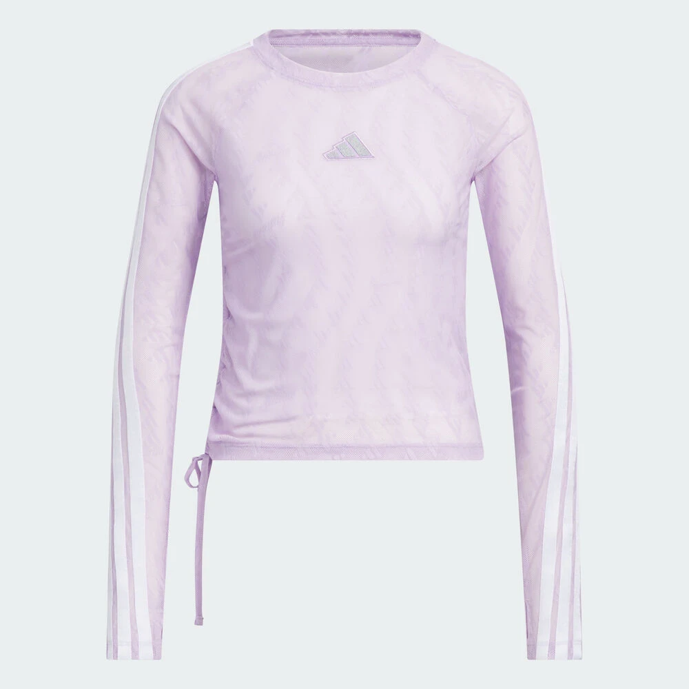 adidas阿迪达斯女子S MESH LS TEE梭织无领长袖T恤KB7608