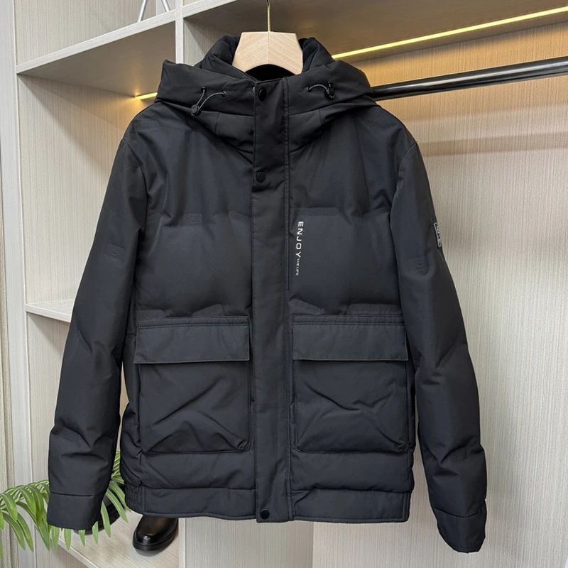 品牌撤柜男装剪标90白鸭绒羽绒服男款冬季保暖短款外套