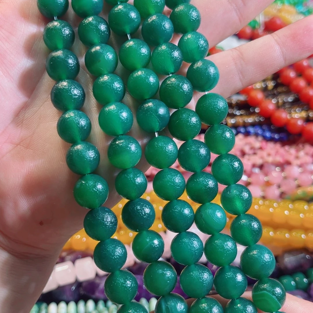 合金玛瑙/玉髓珠宝半成品橘皮玛瑙一条12mm
