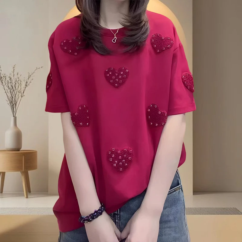 早春显白短袖T恤女休闲百搭女装大码宽松上衣ins网红洋气炸街女装