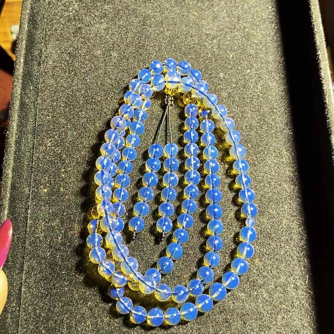 蓝珀裸石未镶嵌蓝珀暴力蓝约6.5净水108