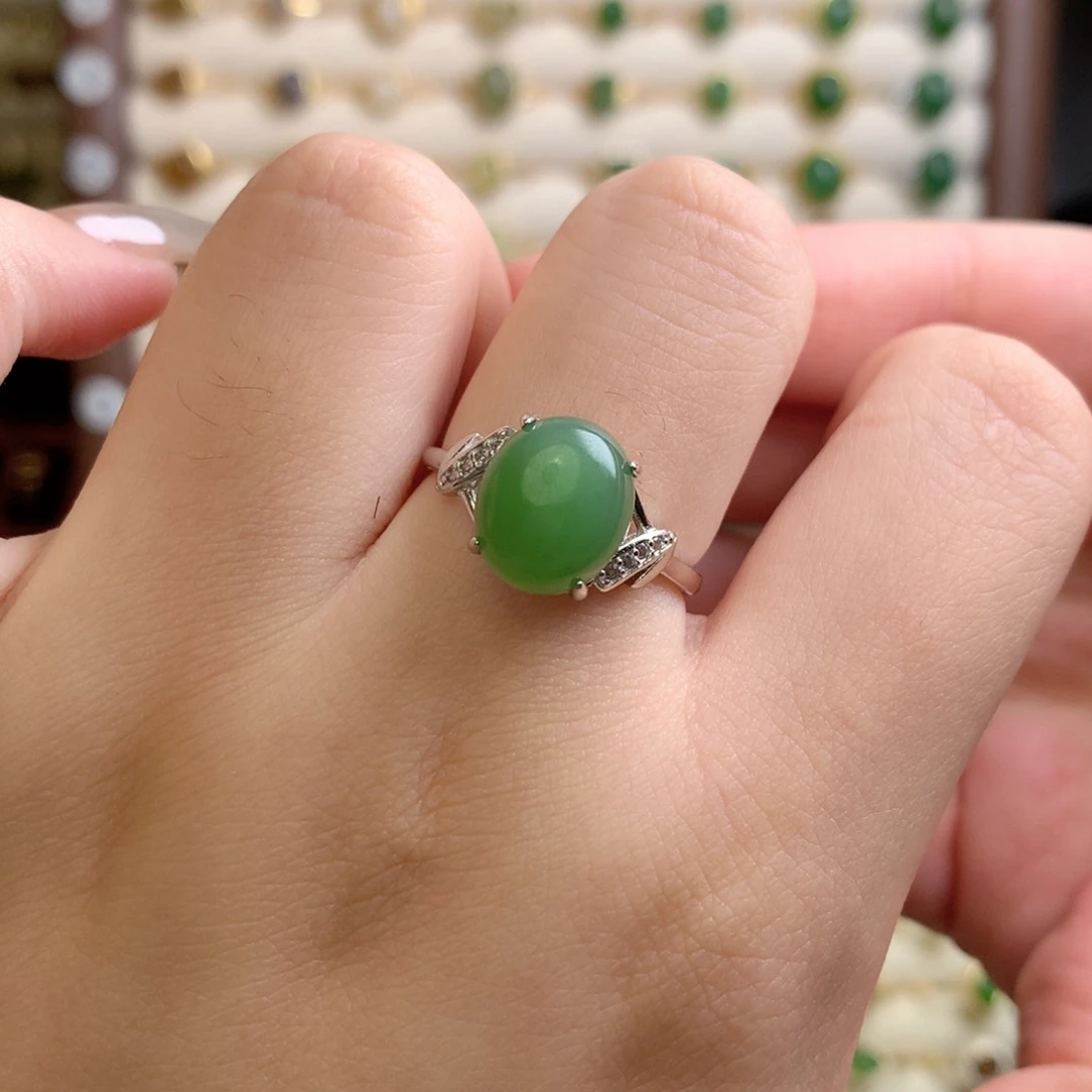 不***餐和田玉银S925镶嵌耳饰