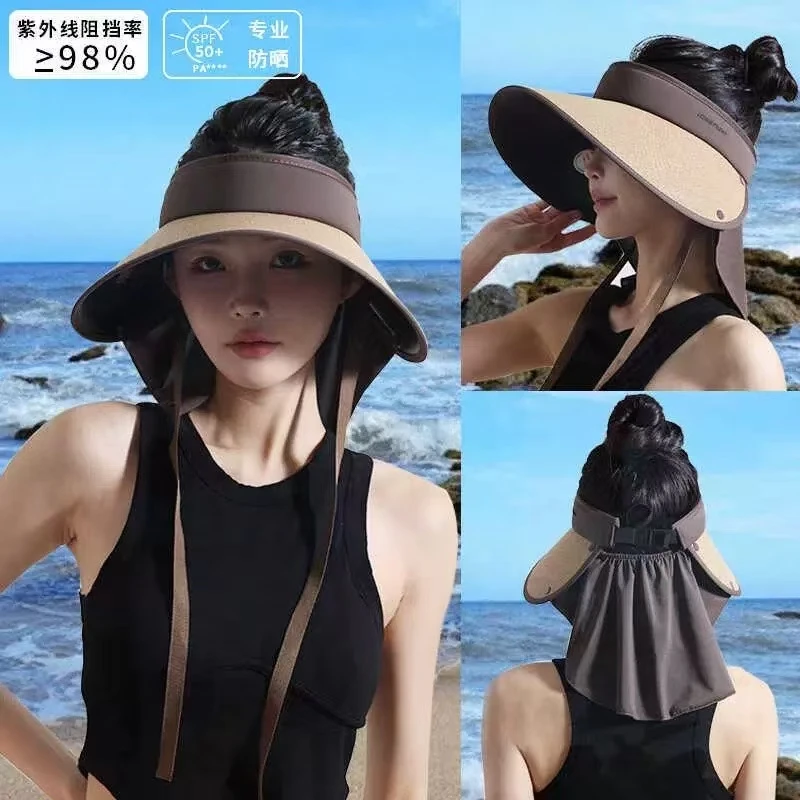 草编防紫外线遮阳空顶帽