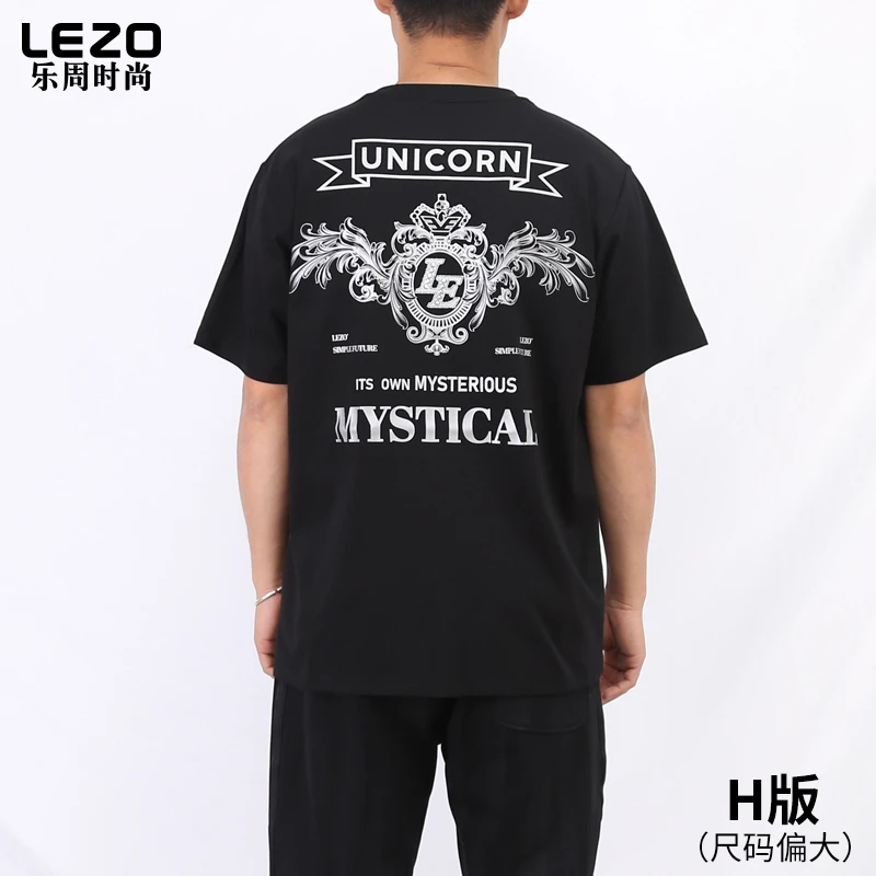 LEZO乐周时尚男装短袖圆领T恤L25234119