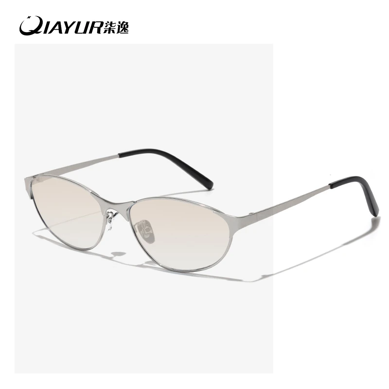 女款防紫外线曲面高级感潮流太阳镜适合街拍凹造型网红复古时尚