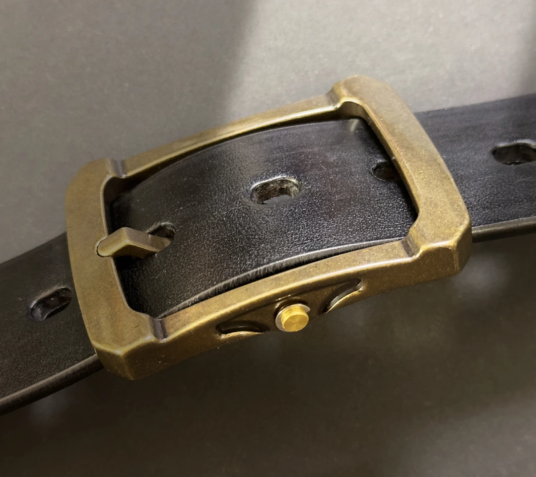 纯牛皮手工定制  黄铜复古针扣男士高端休闲百搭真皮腰带