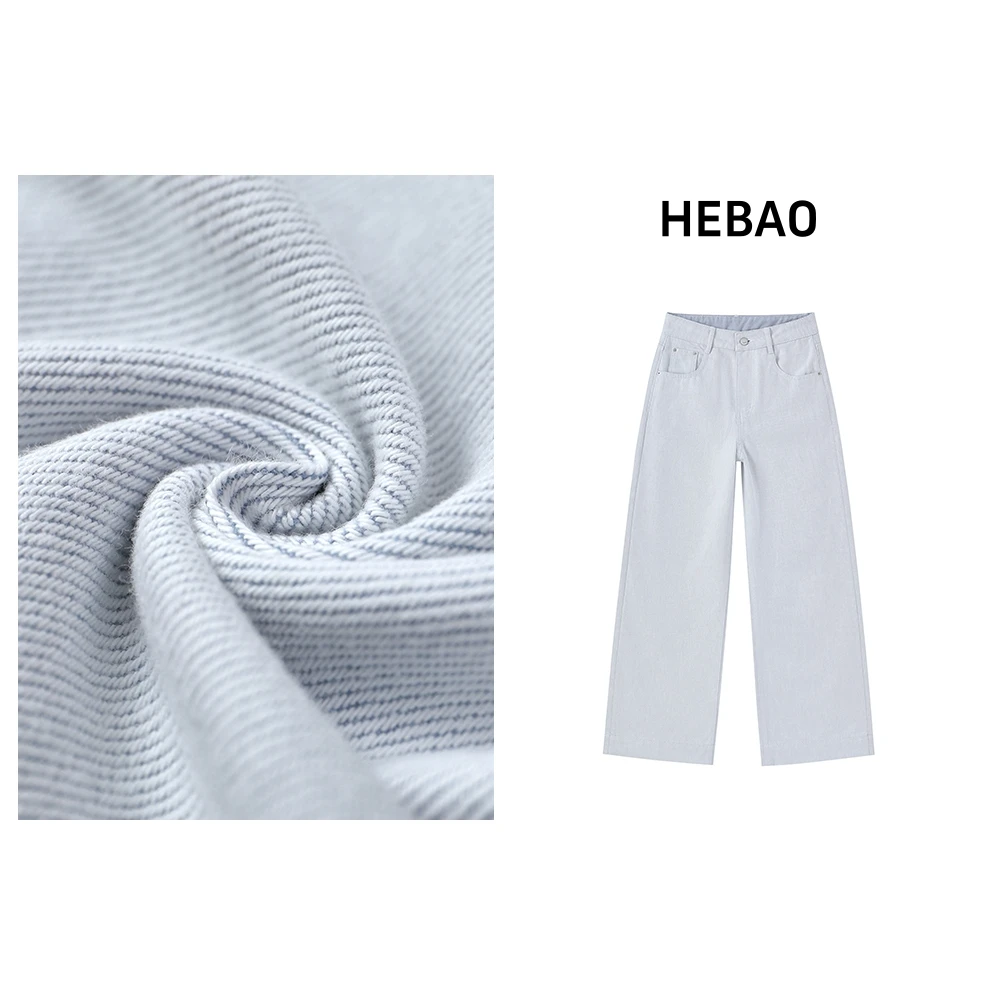 合苞秋季宽松莱赛尔阔腿裤女百搭高腰显瘦宽松白色牛仔裤直筒裤女