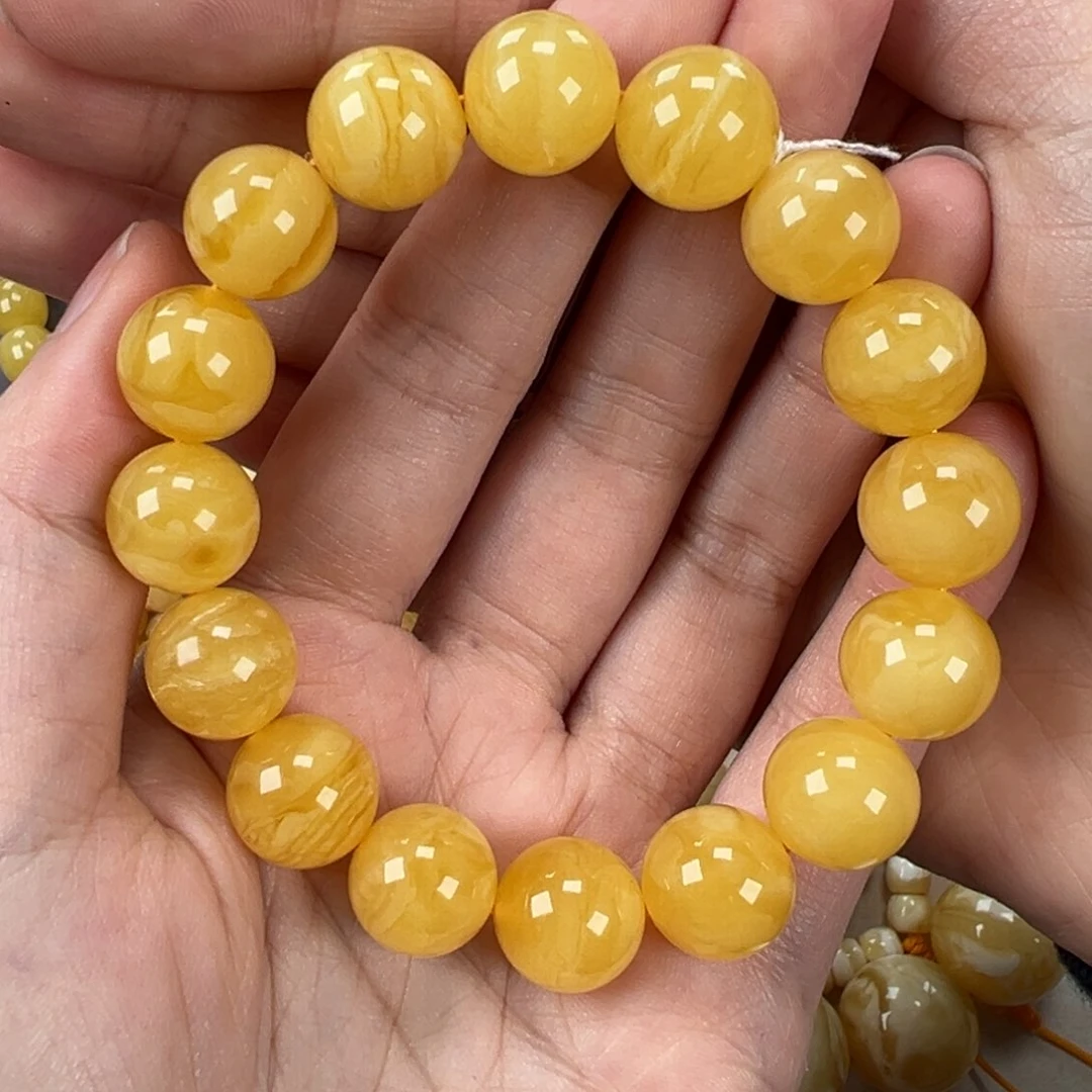 琥珀手链未镶嵌22.25焦皮料