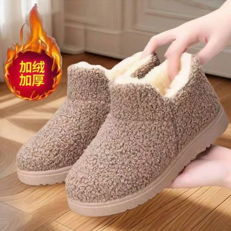 冬季新款老北京布鞋女鞋棉靴加绒加厚居家棉鞋轻便妈妈鞋