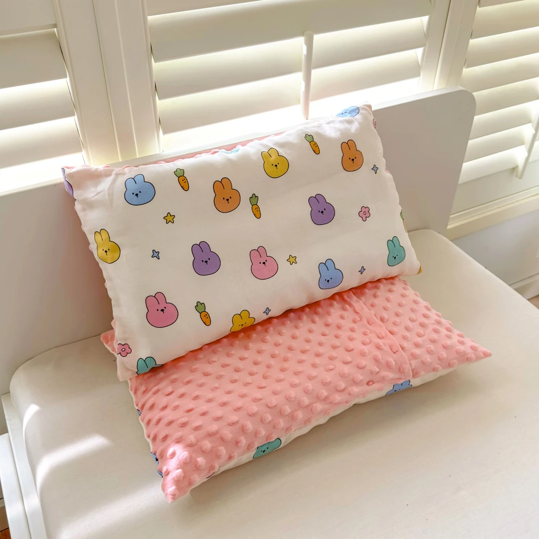 婴幼儿安抚豆豆枕全棉枕头套儿童可拆洗枕头宝宝枕芯 一只装