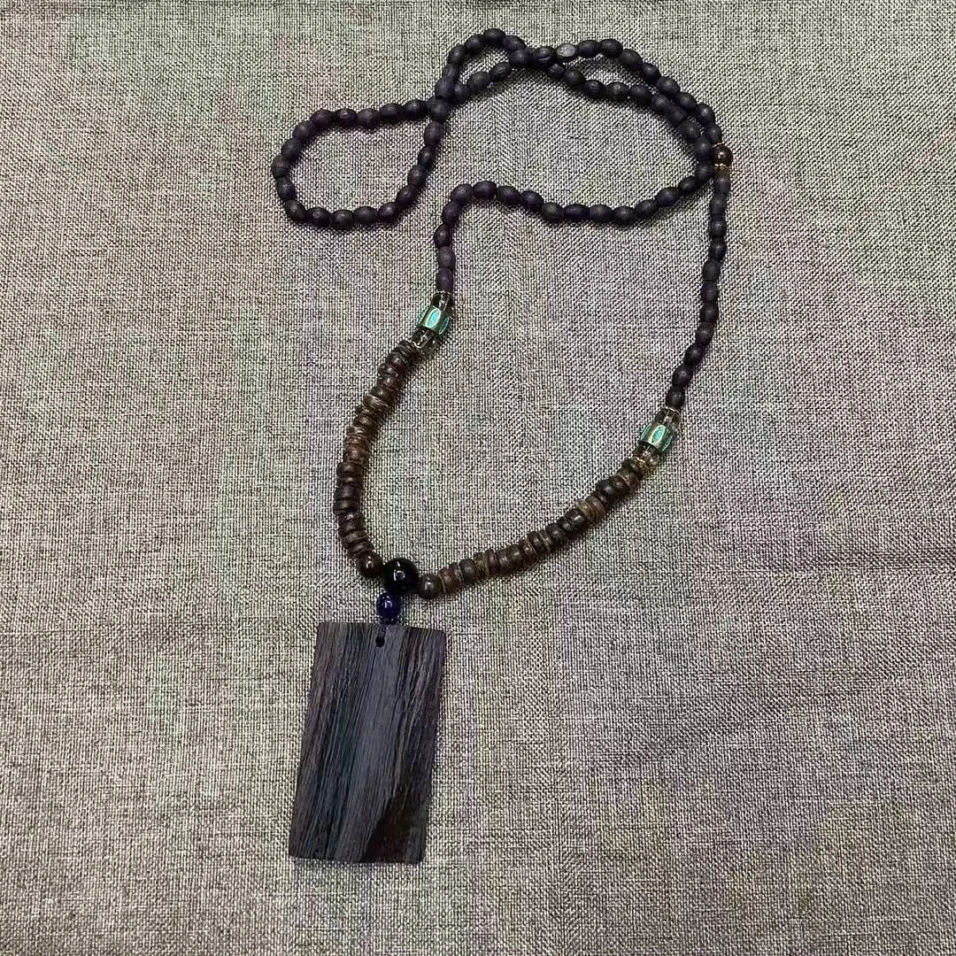 【漫漫家】非金属无事牌木质民族风毛衣链饰品