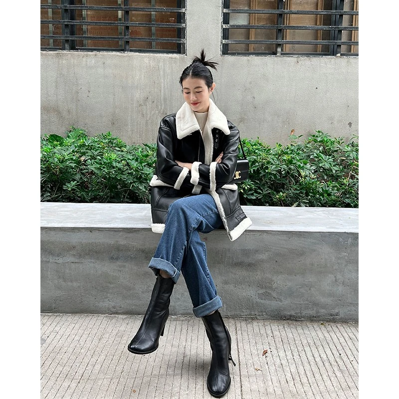 【特价捡漏】雪顶御寒外套帅气机车风皮毛夹克美洋MEIYANG