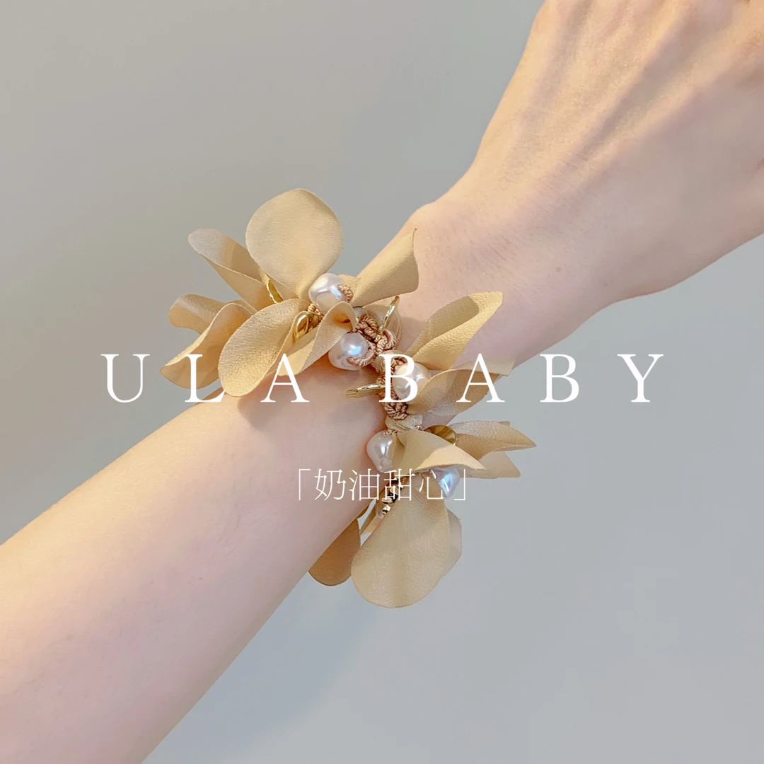 【喜儿ula】9-1-47「奶油甜心」高级感编织花瓣时尚小众发圈