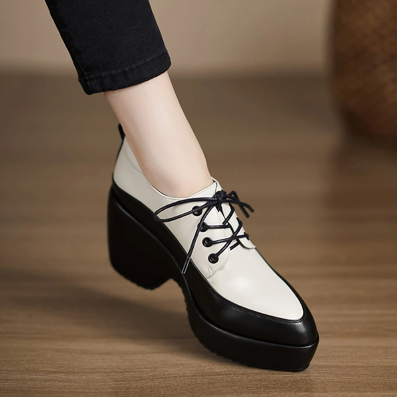 小个子手工女鞋9cm~百搭小众鞋子2025春季新款轻奢真皮单鞋高跟鞋