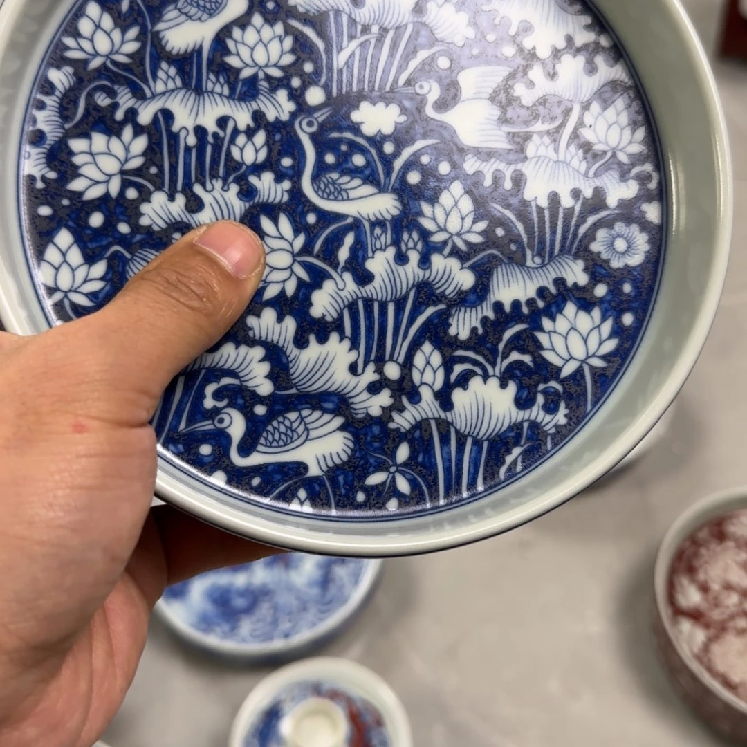 摆件朵**瑟青花一路连科大壶承微瑕