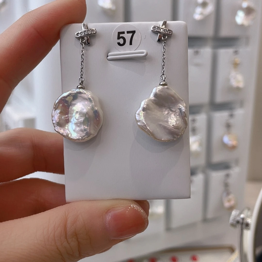 淡水珍珠天然珍珠巴洛克银S925镶嵌未***?