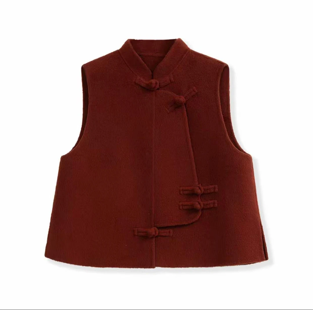 国风马甲羊绒大衣女外套时尚休闲款