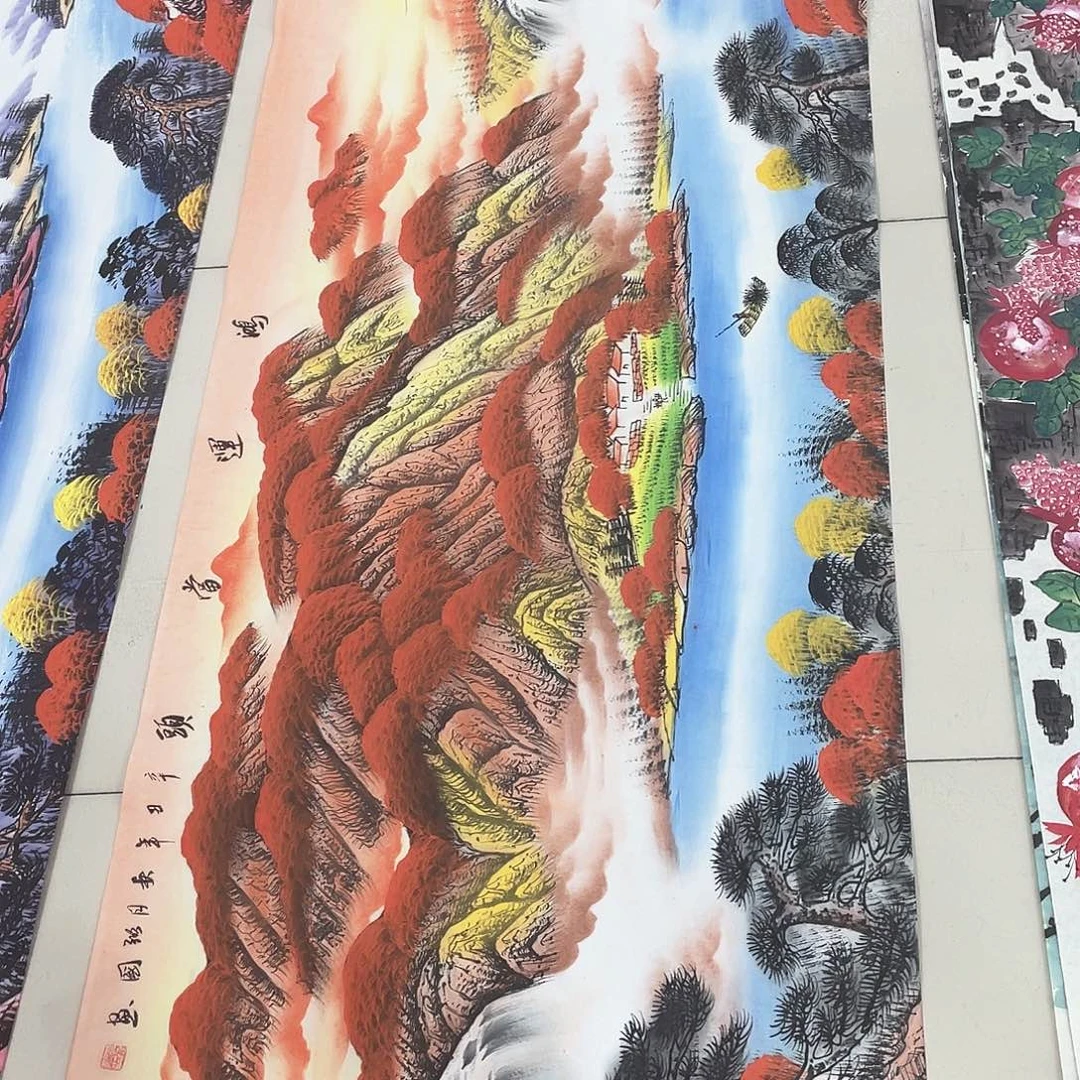 国画纯手绘山水花鸟