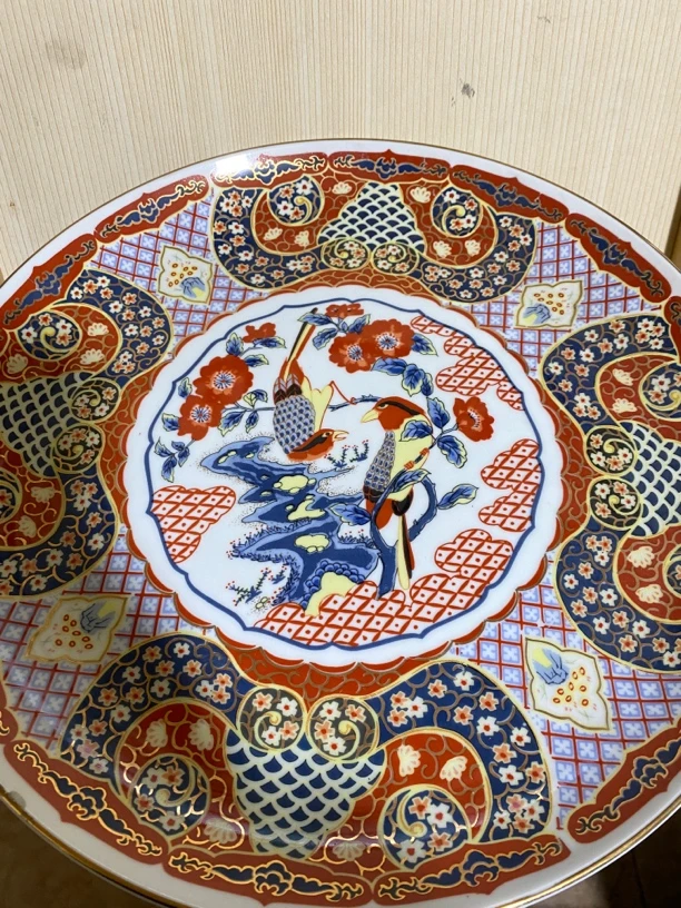 大尺寸彩绘赏盘，36cm直径